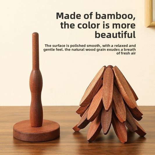 Voxerra TimberBloom™ - Set Of 5 Premium Wooden Trivets