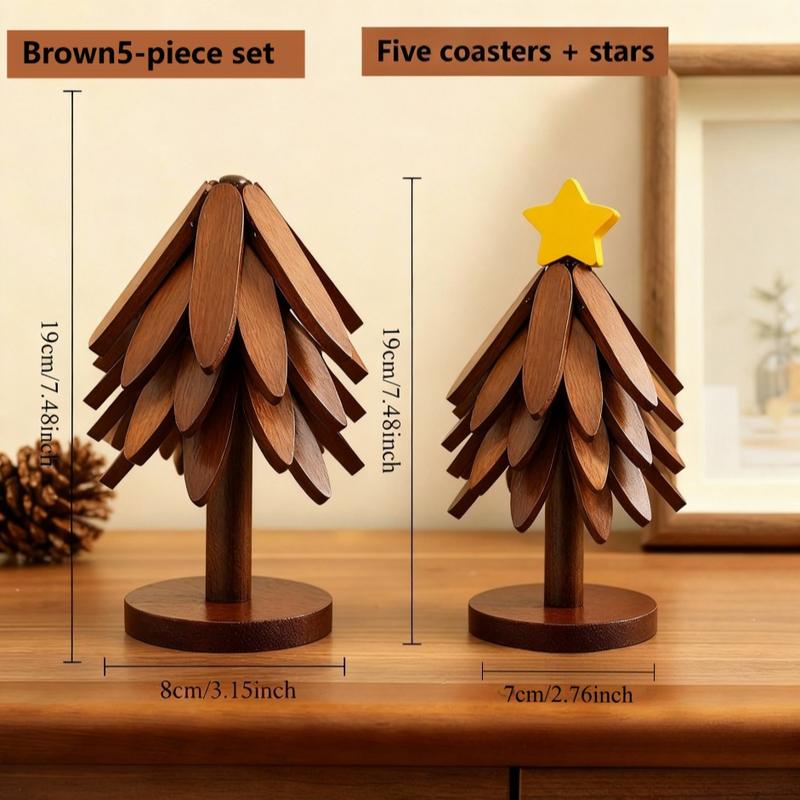 Voxerra TimberBloom™ -  Set Of 5 Premium Wooden Trivets