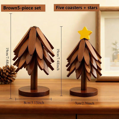 Voxerra TimberBloom™ -  Set Of 5 Premium Wooden Trivets