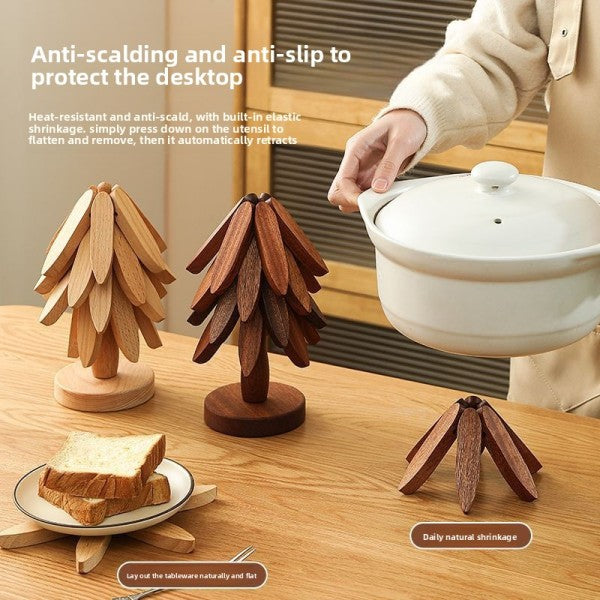 Voxerra TimberBloom™ -  Set Of 5 Premium Wooden Trivets