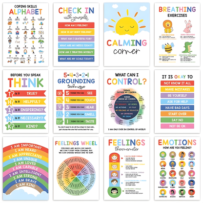 12 Emotional Intelligence Posters Set